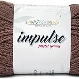 WOAFASHIONS - World of Arts Acrylic Impulse Hand Knitting & Crochet Yarn (Cappuccino) (100Gms - Pack Of 1), Brown-picture-26