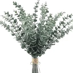 Tdas 20 Pcs Artificial Plants Eucalyptus Stems for Home Decor Faux Leaves Plant Fake Flower Bouquet Centerpiece Greenery Branches Decoration Table Vase Wedding Christmas (Green)-image-13