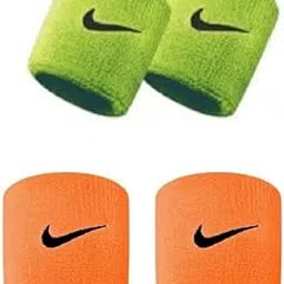 CARE N TOUCH Gym Wrist Band for Men and Women - Cotton Wristband Combo, 2.5 inch (Orange + Green)-image-71