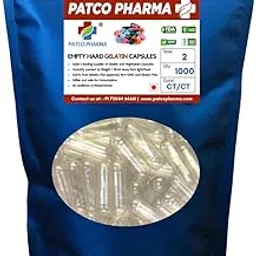 Patco Pharma - Size 2 Transparent Empty Hard Gelatin Pill Capsule (Pack of 1000)-image-27