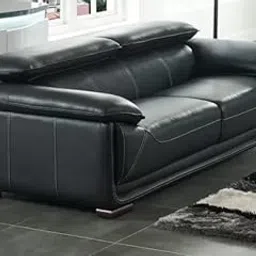 ES ESPINHO ESP209 Solid Sal Wood Leatherette Upholstered 3 Seater Sofa Set for Living Room with 2 Adjustable Headrest, Black Color-picture-22