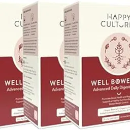 Happy Cultures Well Bowel-ed Advanced Unique Blend of 5 Digestive Fiber Probiotics for Bowel Health Reduce Constipation Gas Bloating Better Weight Control, Unflavored - 15 Sachets Each (Pack of 3)-picture-17
