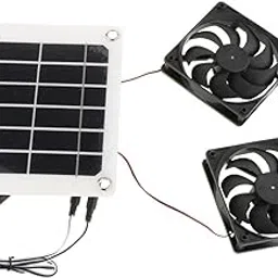 MERISHOPP® Solar Exhaust Fan with 2 Fans Solar Fan Kit for Shed Greenhouse Chicken Coop|Home & Garden|Home & Garden|Home & Garden|1 Solar Power Panel-picture-47