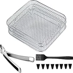 ATORSE™ 3Pcs Air Fryer Racks Layered Multi Layer Nonstick Stackable Fryer Grill Tray Square|Home & Garden|Kitchen Dining & Bar|Small Kitchen Appliances|Fryers-picture-19