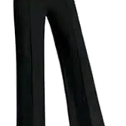 Women's High-Rise Straight Leg Trousers, Relaxed Fit, Flared Style, Lint Free, Pack of 1-picture-13