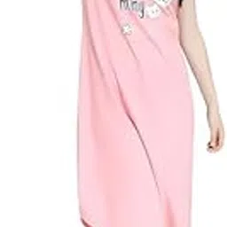 RR Trading Printed Long Cotton Blend Printed Round Neck Half Sleeve T-Shirts for Women Daily Casual Night Wear| Dress in Knee Length | Long Top | Midi Dress-picture-46