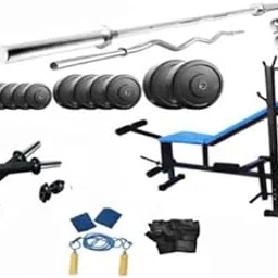 Protoner 42 Kgs PVC Weight with 8 in 1 Bench Home Gym Package-image-51