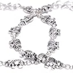 priyaasi German Silver Plated Stylish Anklet for Women & Girls-picture-12