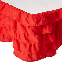 Elegant Comfort Luxurious Premium Quality 1500 Thread Count Wrinkle and Fade Resistant Egyptian Quality Microfiber Multi-Ruffle Bed Skirt - 15inch Drop, King, Red-picture-16