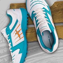 Vector X Striker Cricket Shoes Synthetic Leather Upper/PVC Sole Studs for Men Lace up Closure| Lightweight & Durable Footwear| Ideal for Turf, Ground & Hard Surfaces (White-Sea Green, Size: 9)-picture-15
