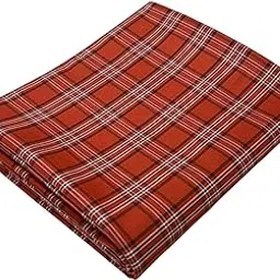 polytech textiles 117-Polytech Textiles Cotton Blend Shirt Fabric, Brick Red Checks Pattern, Unstitched, 1.6 Metre Length, 58 Inch Width-picture-49