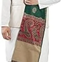 manra Men's Kashmiri Acro Wool Floral Print Self Design Border Warm and Soft Shawl for Winter-picture-35