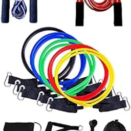 Dr Pacvu Body Workout Sports Equipment’s| Pack of 3 Workout Combo| Athletes Choice Body Fitness| 1x 11 in 1 Resistance Band| 2X Jumping Skipping Rope|Home Gym and Exercise Kit, Trusted by DR.BlueRed-image-9