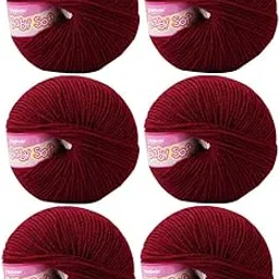 Vardhman Acrylic Yarn for Knitting, Crochet, Sweater, Scarves, Hats and Dresses (6 Pcs, Maroon Red, 150 Gram)-picture-26
