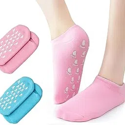 Silicone Spa Gel Socks For Women Moisturizing | Crack Heel for Women and Men | Dry Cracked Feet Crack Heel Repair Socks Natural Oil And Vitamin E (Multicolor) 1 Pair-picture-15