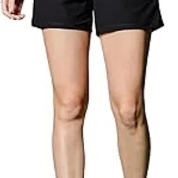 Women Mid Rise Regular Fit Short Length Black Running Shorts-image-2