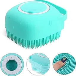 Soft Bath Brush For Cleaning Body | Silicone Bath Wash Scrubber Cleaner & Massager With Shampoo Soap Dispenser, Suitable for Unisex (Pack of 1) (Random Colour)-image-87