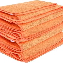 Auto Hub Microfiber Cloth for Car - 350 GSM (40x40 CM) Car Cleaning Cloth, Thick Plush, Lint Free, Streak Free Microfiber Cloth for Bike & Car Washing & Drying Pack of 5-Orange-picture-42