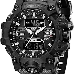 Bold & Big Dial Analog-Digital Sports Watch for Men | Multifunction Military Wristwatch | Gift for Men-image-3