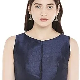 studio shringaar Women's Polyester Sleeveless Readymade Saree Blouse with Embroidered Back-picture-25