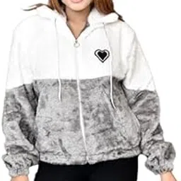 Women's Fleece Winter Jacket, Wool Zip-Up, Soft Fluffy Cold-Weather Outerwear-picture-50