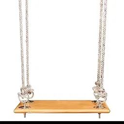 Wooden Swing with Rope, 60 x 30 cm Seat, 2.4 m Hanging Rope, Indoor Outdoor Jhoola with Bottom Hooks-picture-40