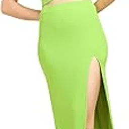 popwings Casual Solid Top and Skirt Co-Ord Set for Women | Stylish Western Co-Ord Set for Women | Crop Top and Long Slit Skirt Set for Women-picture-12