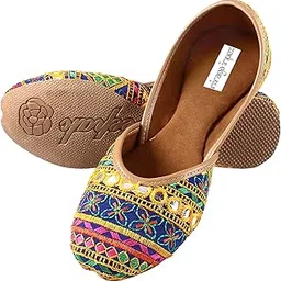 miraya impex Women's Mojari, Multicolor Threadwork Juttis-picture-38