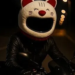 Cute Cat Helmet Cover – Lucky Cat Plush Helmet Decoration | Ultra-Soft Furry White & Red Kitty Design for Motorcycle & Scooter Riders | Funny Cartoon Style Universal Fit Biker Gift-image-54