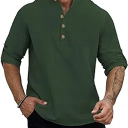 vida loca Full Sleeve Men Solid Cotton Blend Straight Kurta Shirt-picture-59