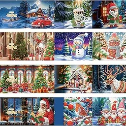 12 PACK DIY Diamond Painting Greeting Cards Set include Tools | 5D Hinestone Embroidery Arts Craft Cards Kits for Christmas Birthday Mother's Day Thanksgiving | 2024 UPDATED-picture-11
