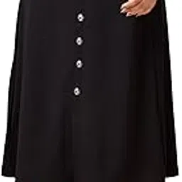 areca designer Areca's Black A-Line Midi Skirt with Front Buttons for Womens-picture-37