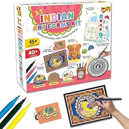 Little Berry 3 in 1 Indian Art Forms Kit for Kids 6-12 Years | DIY Art & Craft Kit for Girls & Boys | Learn 3 Indian Art Forms - Madhubani, Warli and Block Printing Art | All-Inclusive Craft DIY Kit-picture-25