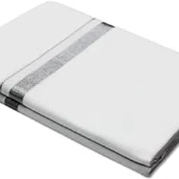 Men’s Traditional Cotton White Dhoties/Kerala Dhoties/Mundu/Veshti with Silver/Grey Border-picture-36