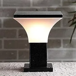 JACKAL® Main Gate Light Waterproof Outdoor Gate Light Modern Style Rust Resistance Unbreakable PVC Shade Garden Pillar Boundary Exterior Lamp Fixture Square Shape (Bulb NOT Included) White Pack of 01-image-50