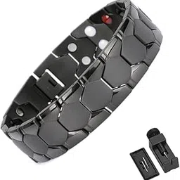 zorzel Magnetic Therapy Bracelet for Men Stylish Adjustable Design Arthritis Pain Relief Carpal Jewelry Gift - Black-picture-11