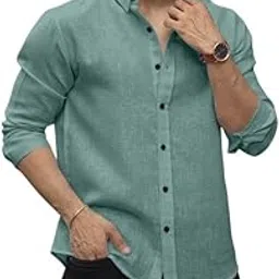 Men's Solid Linen Cotton Shirt_Casual_Plain_Full Sleeve_Summer-Regular Fit_Men Stylish Shirt_DARK-LINEN-01-picture-20