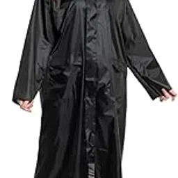 adorazone Girl's & Women's Solid Waterproof Hooded Long Ponchu Raincoat with Carry bag-picture-57