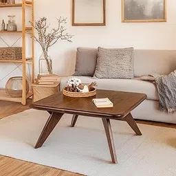 ODEJIA Solid Sheesham Wood Squre Coffee Table for Living Room | Modern Center Table with Sturdy Triangular Legs | Wooden Tea Table for Home & Office (Squre Coffee Table, 70x70x41CM)-picture-22