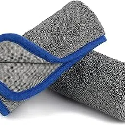 Auto Hub Heavy Microfiber Cloth for Car Cleaning and Detailing, Twiste Loop, Extra Thick Plush Microfiber Towel Lint-Free, 600 GSM (Size 60cm x 40cm)/Pack of 2, Color: Grey-image-77
