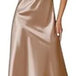 gwachi Women Satin Nightdress Chemise Lingerie Sexy Full Silp Long Dress Sleepwear for Elegant Ladies |Women's French Style Slim Fit Long Slip Dress Minimalist |-picture-35