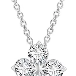 nilu's collection Cubic Zirconia Studded Stylish Pendant Necklace, Floral Shaped Pendant, Birthday Gift for girls and women Anniversary Gift for Wife-picture-21