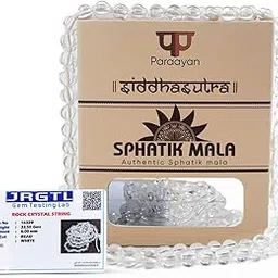 Natural Pure Sphatik Mala with 108 Pure Crystal Beads | 6 mm Beads Size for Meditation, Puja Jaap Mala | Pack of 1-image-35