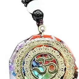 mriya Chakra Orgonite Necklace with Healing Crystals to Improve Positive Energy Through Meditation, Yoga, Reiki, and Om Protects Negative Energy Om Pendant Rope Chain for Men Women-picture-48