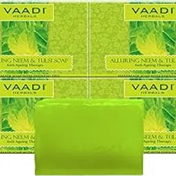 Vaadi Herbals Alluring Neem Tulsi Soap with Vitamin E and Tea Tree Oil, 75g (Pack of 6)-picture-11
