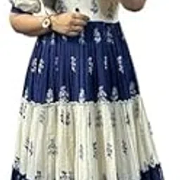 Women's Pure Rayon Anarkali Kurta, Kurti for Women | Floral Design Print | Western Maxi Fit & Flare Dress | Casual Spring and Everyday, Summer, Wear-image-74