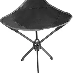 MERISHOPP Camping Stool Seat Portable Foldable Small Chair for Gardening Concert Beach Black | Camping Chair | Folding Camping Chair-image-30