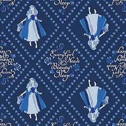 Sleeping Beauty - Aurora Beauty Sleep Color Navy, 100% Cotton Sold by The Yard-picture-25