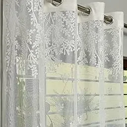 Soulful Creations Net Embroidery Panel Curtains for Home and Offices- Size 7 feet-picture-26
