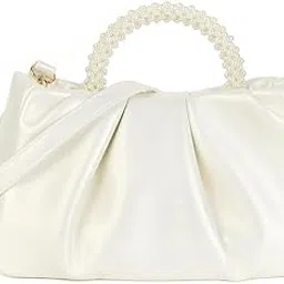 palay Evening Purse Women Small Pearl Handbags Soft Leather Ruched Bag Bridal Clutch Party Prom Crossbody Purses-picture-46